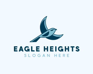 Soaring - Blue Bird Flying logo design