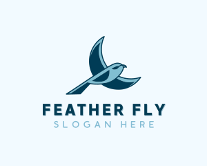 Blue Bird Flying logo design