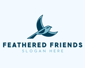 Blue Bird Flying logo design