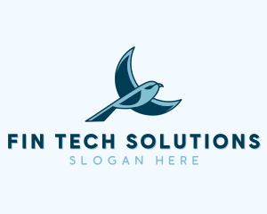 Blue Bird Flying logo design