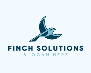 Blue Bird Flying logo design