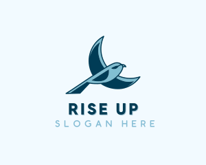 Blue Bird Flying logo design