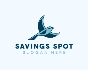 Blue Bird Flying logo design