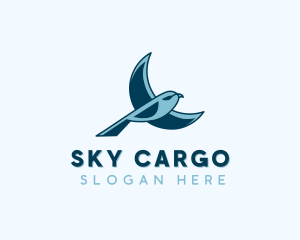 Blue Bird Flying logo design