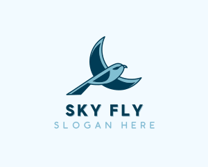 Blue Bird Flying logo design