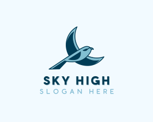 Blue Bird Flying logo design