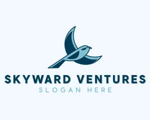 Blue Bird Flying logo design