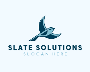 Blue Bird Flying logo design