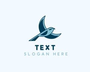 Blue Bird Flying logo design