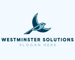 Blue Bird Flying logo design