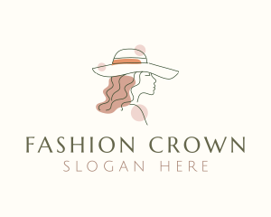 Lady Fashion Hat logo design