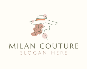 Lady Fashion Hat logo design