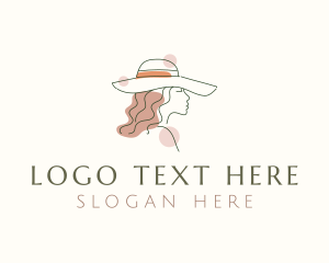 Girl - Lady Fashion Hat logo design
