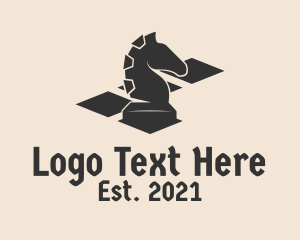 Touch Move - Horse Chess Piece logo design