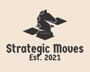 Tactic - Horse Chess Piece logo design