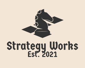 Horse Chess Piece logo design