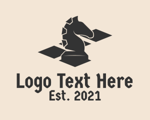 Mustang - Horse Chess Piece logo design