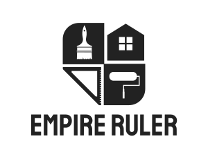 Ruler - Construction House Paintbrush logo design