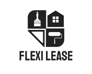 Leasing - Construction House Paintbrush logo design