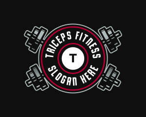 Fitness Workout Barbell logo design