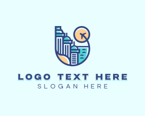 Airplane - City Airline Forwarding logo design