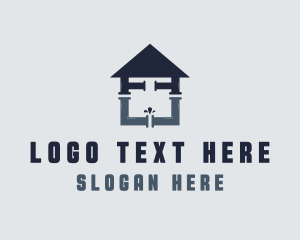 Industrial - Plumbing House Pipe logo design