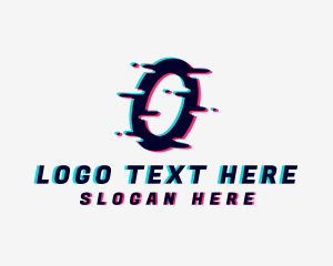 Digital Tech Glitch Letter O Logo
