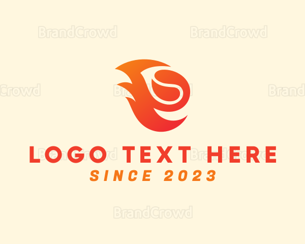 Fiery Coffee Bean Logo