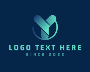 Network - Digital 3D Tech Letter Y logo design
