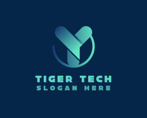 Digital 3D Tech Letter Y logo design