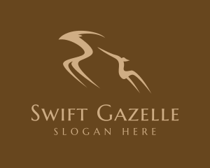 Wild Gazelle Animal logo design