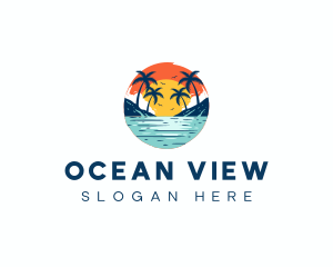 Beach SwimmingVacation logo design