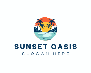 Beach SwimmingVacation logo design