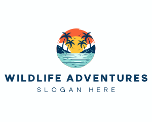 Beach SwimmingVacation logo design