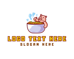 Asia - Pork Noodles Tub logo design