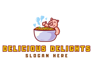 Pork Noodles Tub logo design