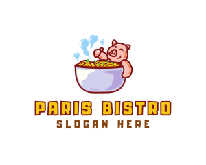 Pork Noodles Tub logo design