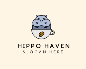 Hippo - Cute Hippo Cafe logo design