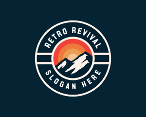 Retro - Retro Mountain Hiking logo design