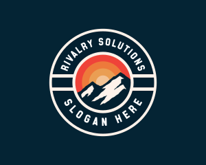 Retro Mountain Hiking Logo