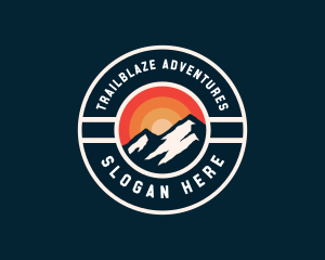 Hiking - Retro Mountain Hiking logo design