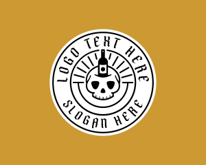 Craft Brewery - Hipster Skull Liquor logo design