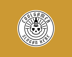 Hipster Skull Liquor Logo