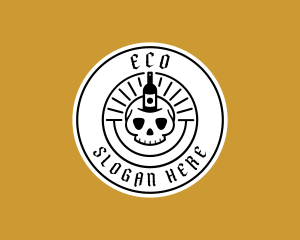 Hipster Skull Liquor Logo