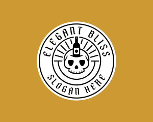 Hipster Skull Liquor Logo