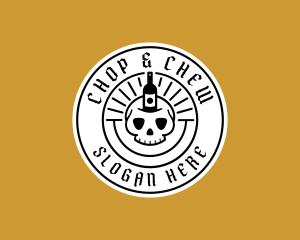 Hipster Skull Liquor Logo