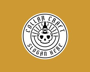 Hipster Skull Liquor logo design