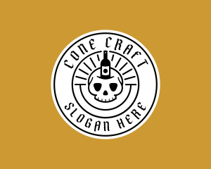 Hipster Skull Liquor logo design