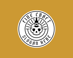 Hipster Skull Liquor logo design