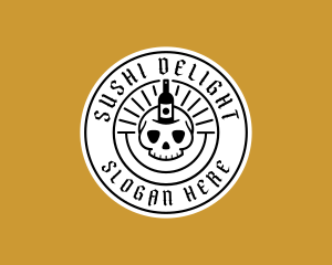 Hipster Skull Liquor logo design